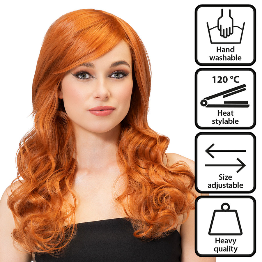 Boland pruik Julietta warm copper high quality