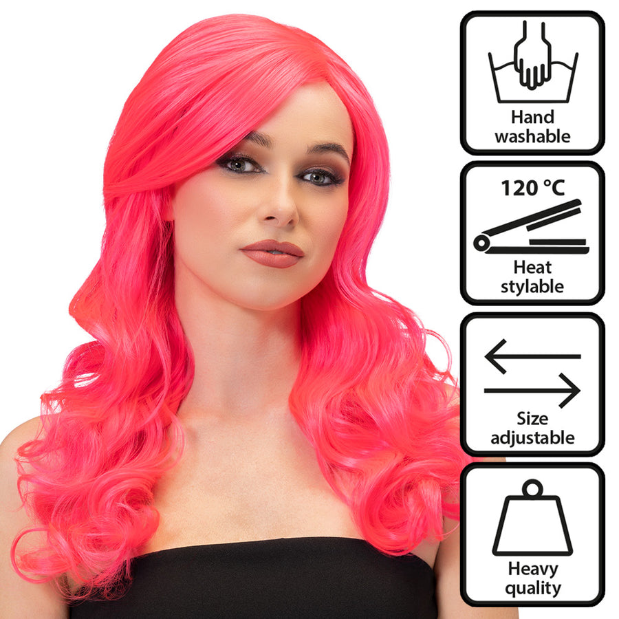 Boland pruik Julietta playful pink high quality UV