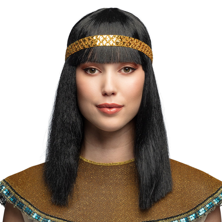 Boland pruik Cleopatra met hoofdband