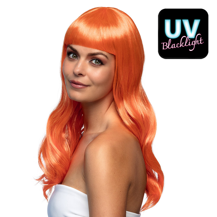 Boland pruik Chique oranje UV