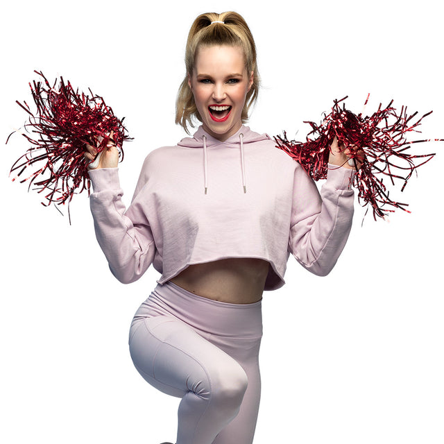 Boland paar pompoms Metallic rood