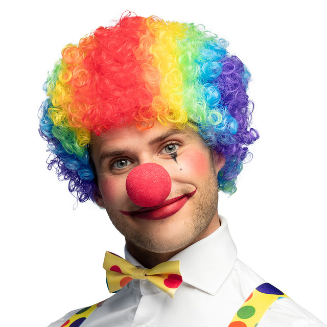Boland pruik Clown Curly veelkleurig