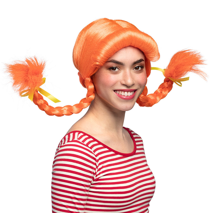 Boland pruik Braided oranje
