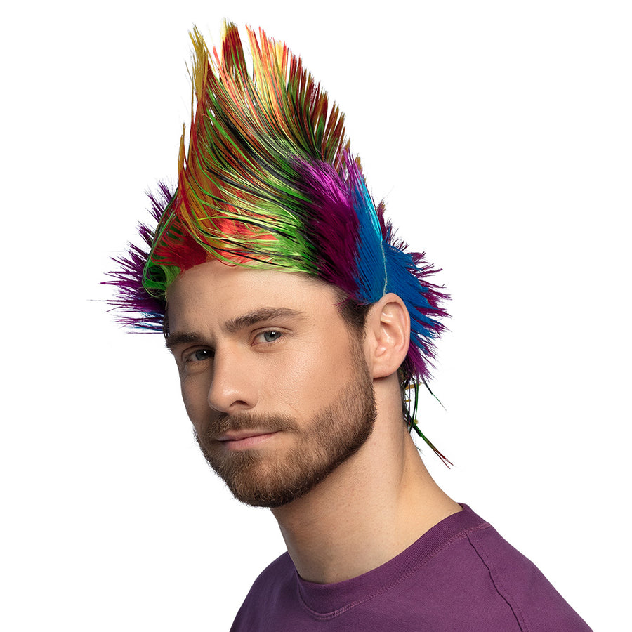 Boland pruik Spiky Mike veelkleurig