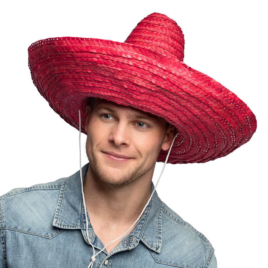 Boland sombrero Puebla rood (Ø 49 cm)