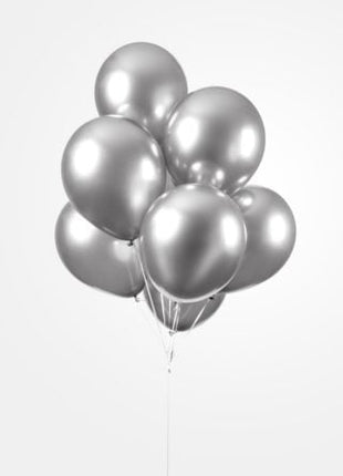 Balloons - 10 pieces - 30 cm - chrome silver