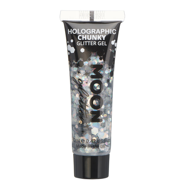 Moon Creations Chunky holografische glittergel zilver - 12 ml