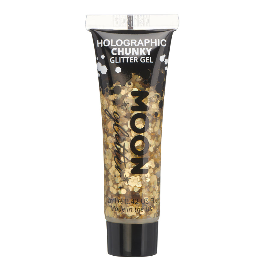 Moon Creations Chunky holografische glittergel goud - 12 ml