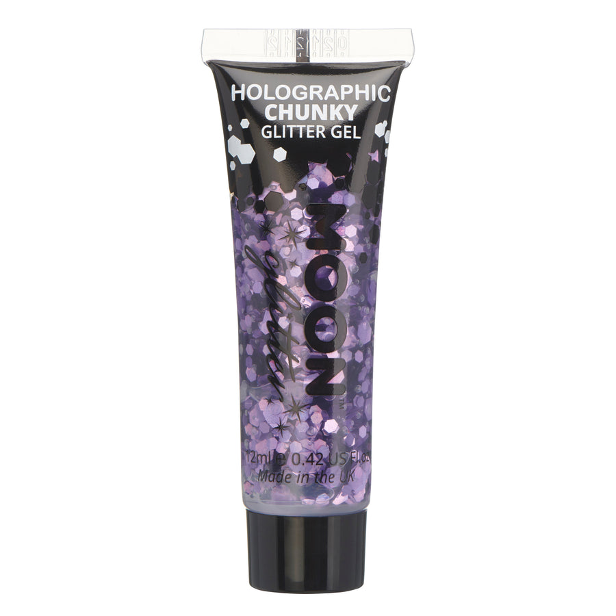 Moon Creations Chunky holografische glittergel paars - 12 ml