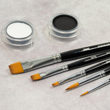 Grimas Schminkpenselenset rond/plat - 5 stuks - voorbeeld 9