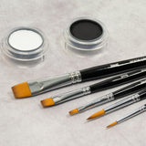 Grimas Schminkpenselenset rond/plat - 5 stuks - voorbeeld 2