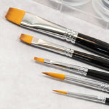 Grimas Schminkpenselenset rond/plat - 5 stuks - voorbeeld 8