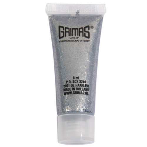 Grimas Glittergel Shimmer Gel zilver 710 - 8 ml - voorbeeld 1