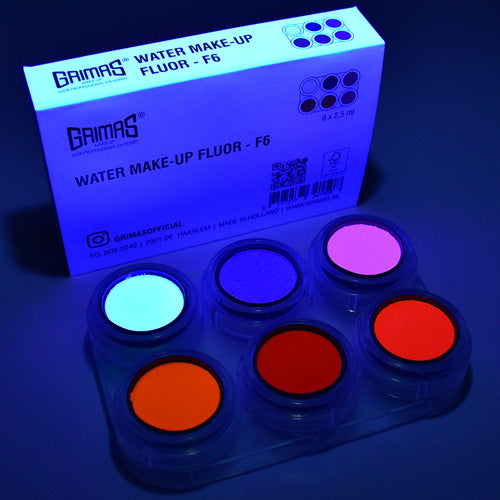 Grimas Schminkpalet fluor F6 - 6 x 2,5 ml - voorbeeld 2