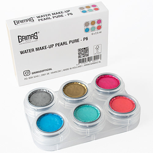Grimas Schminkpalet parelmoer P6 - 6 x 2,5 ml - voorbeeld 1
