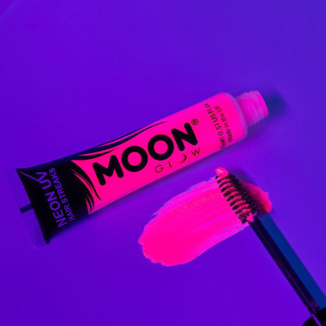 Moon Creations Neon UV haarmascara roze - 15 ml