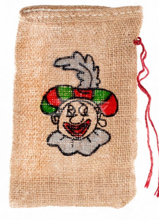 Jute handout bag Santa &amp; Black Pete - 15 x 25 cm (assorted)