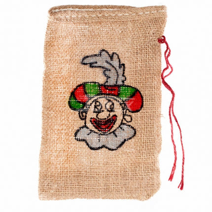 Jute uitdeelzakje Sint & Piet - 15 x 25 cm (assorti)