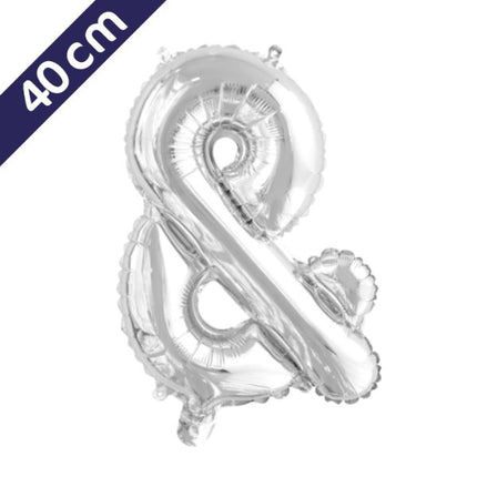 Folieballon - 40 cm - zilver - symbolen