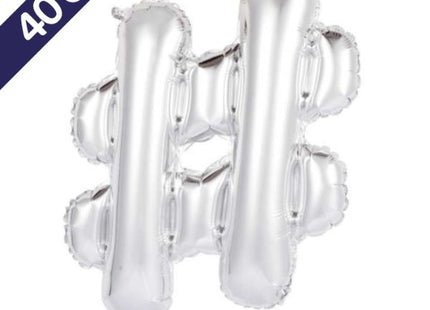 Folieballon - 40 cm - zilver - symbolen