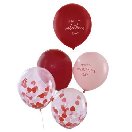 Valentijnsdag ballonnen set - 5 stuks