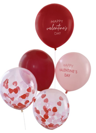 Valentine's Day Balloons Set - 5 Pieces