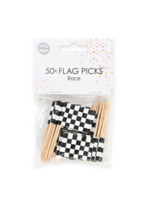 Formula 1 racing flag cocktail sticks - 50 pieces