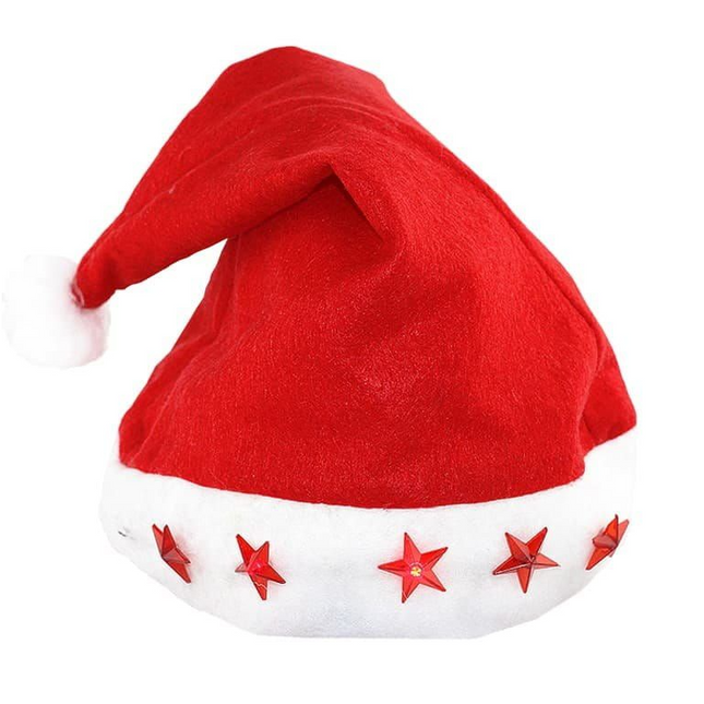 Kerstmuts met LED lichtjes