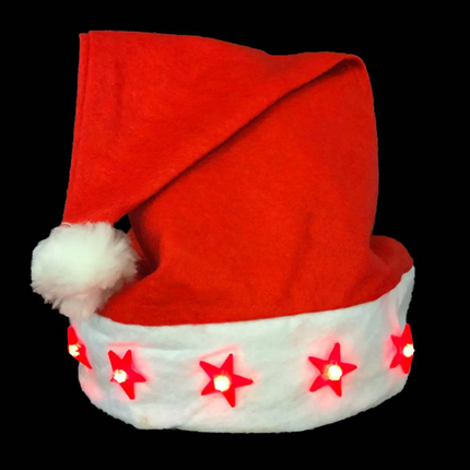 Kerstmuts met LED lichtjes