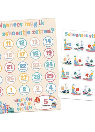 Countdown-Kalender zum Anziehen der Schuhe – Willkommen Sint &amp; Pieten