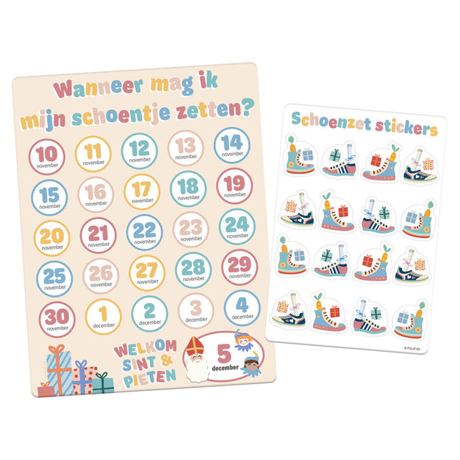 Schoenzet aftelkalender - Welkom Sint & Pieten