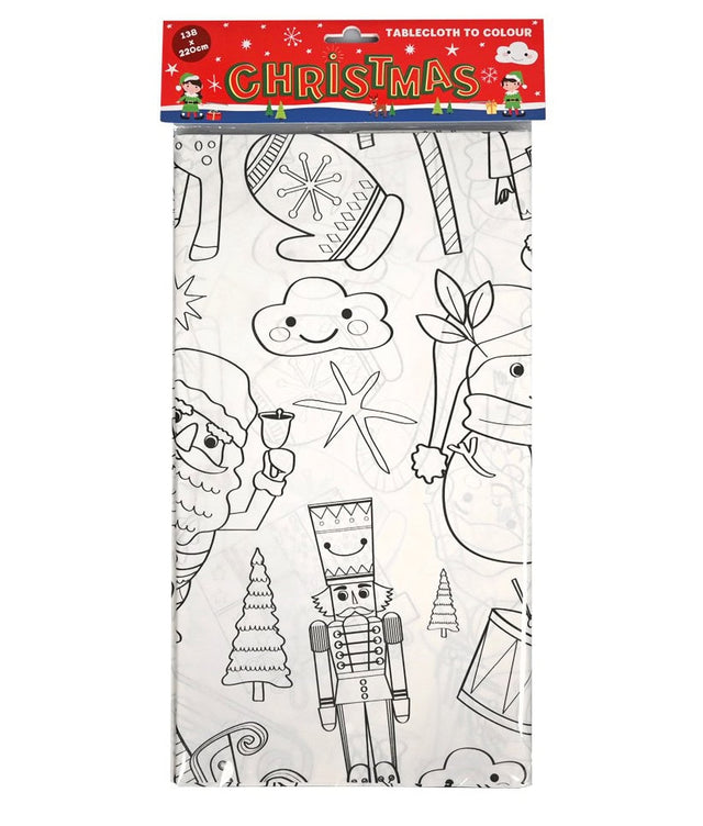 Kerst tafelkleed inkleurbaar - 220 x 138 cm