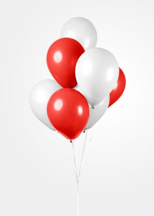 Ballonnen - 10 stuks - 30 cm - rood/wit