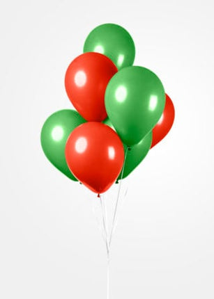 Ballonnen - 10 stuks - 30 cm - rood/groen