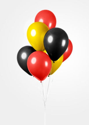 Ballonnen - 10 stuks - 30 cm - zwart/geel/rood