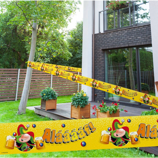 Carnaval Alaaf Afzetlint - 15 meter - geel