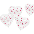 Confetti ballonnen Hartvormig met roze confetti - 4 stuks - 30 cm