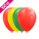 Ballonnen - 100 stuks - rood / geel / groen - carnaval versiering