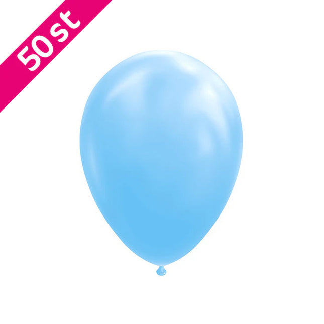 Licht blauw ballonnen 50 stuks