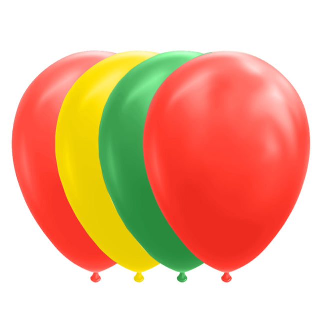 Ballonnen - 25 stuks - rood / geel / groen