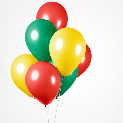 Ballonnen - 10 stuks - 30 cm - rood / geel / groen