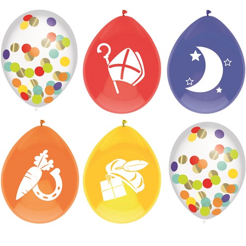 Welkom Sint & Piet - Ballonnen 6 stuks - basic