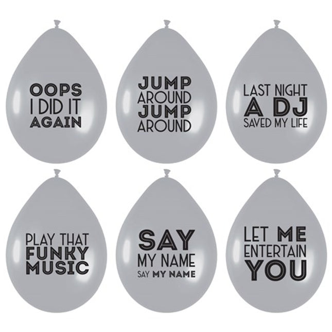 Song quotes Ballonnen - 6 stuks - 30 cm