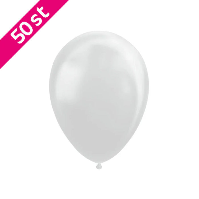 Zilver metallic ballonnen 50 stuks