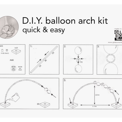 Ballonnen boog - 3 x 2,5 m - DIY