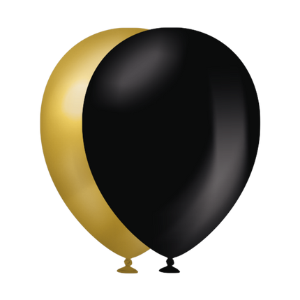 Ballonnen - 50 stuks - 30 cm - Goud Zwart