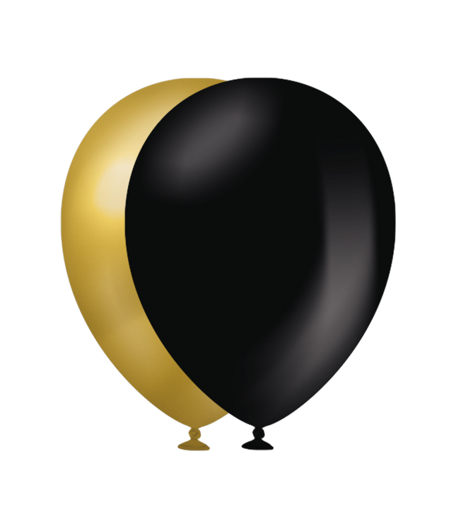 Ballonnen - 50 stuks - 30 cm - Goud Zwart