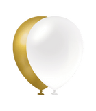 Ballonnen - 50 stuks - 30 cm - Goud Wit