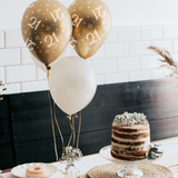 60 jaar Ballonnen - goud en wit