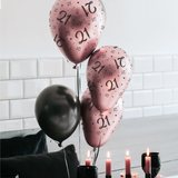70 jaar Ballonnen - 8 stuks - rosé en zwart